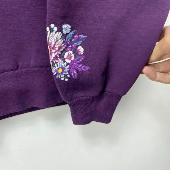 Vintage 90s Flowers Grandma Morning Sun Sweatshirt Large - Picture 4 of 12